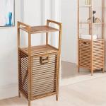 Natural Bamboo Laundry Basket Storage Bin Hamper Dirty Clothes