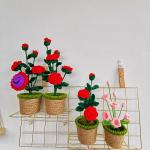 New Creative Luxury Handmade Crochet Knitting Plants Flowers Handicraft Home