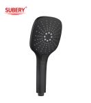 Black Column Hand Held Showerheads ABS Plastic 3 Function
