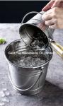 0.8L Promotion outdoor stainless steel ice bucket with handle for bar metal
