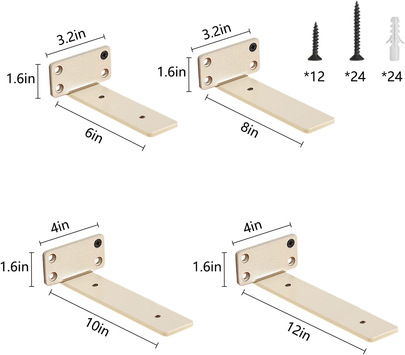 DIY Floating Shelf Wall Mount Bracket for 1/5 inch Thick Heavy Duty Functionality
