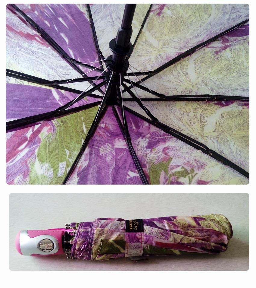 Parasol Waterproof/Windproof 2 Folding Colorful Umbrella for Women