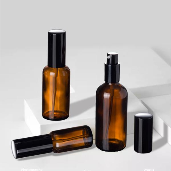 30ml Brown Glass Lotion Sub Bottle Essence Liquid Oil Pressing With Anodized