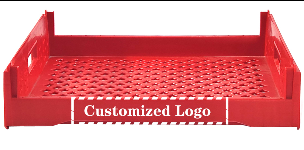 Stackable Plastic Bread Tray Turnover Crate with Silk Printing Logo and Foldable Design