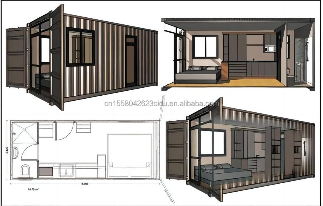 Galvanized Steel Square Tubes The Foundation of the Fine Modern Style Bedroom Loft House Container Prefab Beach Hotel Villa