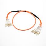 OM3 6 Core Fiber Optic Patch Cord , Multi Mode Simplex LC LC Fiber Jumper 3.0mm