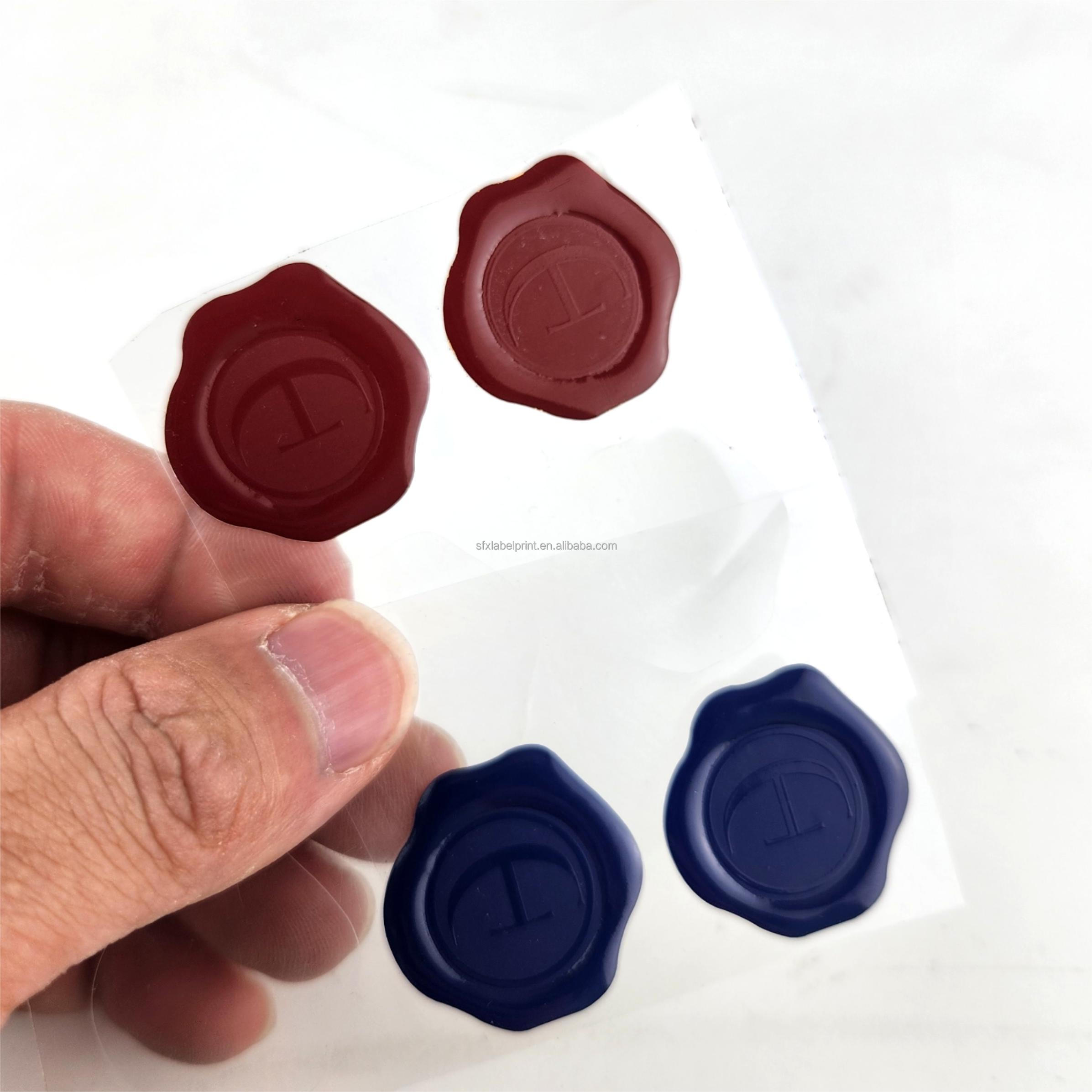 Gold Logo Epoxy Stickers Sealing Wax Seal Stickers For Envelopes