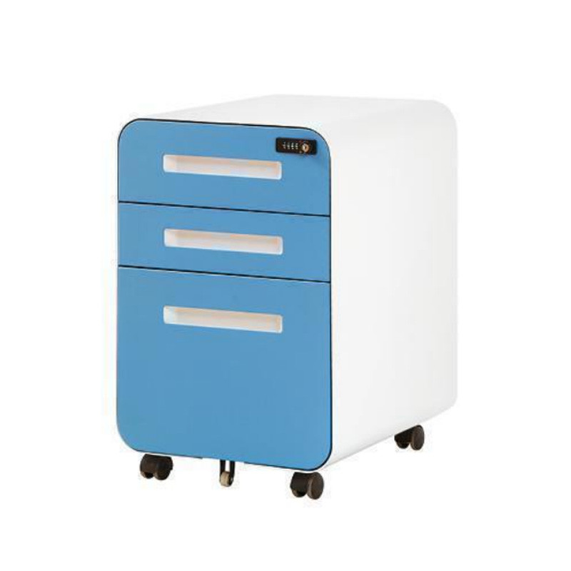 3 Drawer Steel File Cabinet Under Desk Movable Metal Filing Cabinet
