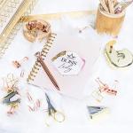 Rose Gold Foil Notebook And Pen Gift Set For Girl Custom Luxury Office