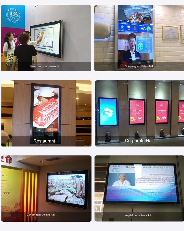 65inch Wall Mounted Advertising Display 8G For Loop Playback Split Screen