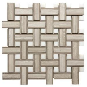 Quality Onyx White Chevron Mosaic Tile , 7 / 8mm Thick Bathroom Stone Mosaic Tile wholesale