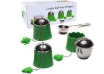 Stainless Steel Tea Infuser With Silicone Tray And Metal Chain Plus Apple