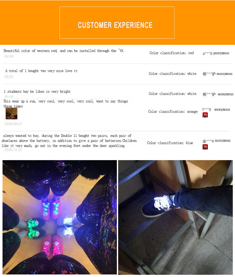 Custom Shoelace luminous led glowing Shoelace Aglet Bags new style rope shoelaces Customized Logo Style Flat Color Design
