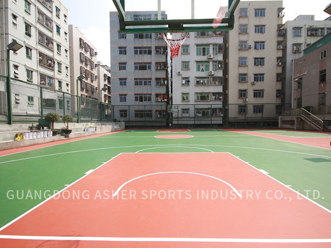 Smooth Surface Acrylic Sports Flooring Colorful Tennis Court Use