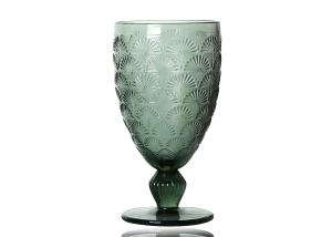 Quality Hand Pressed 160mm Colored Crystal Wine Goblet Glasses , Lead Free Vintage 10 Oz Wine Glasses wholesale