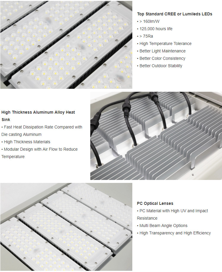 Ultra Bright High Power LED Street Light Rainproof -20 - 60℃ Working Temperature