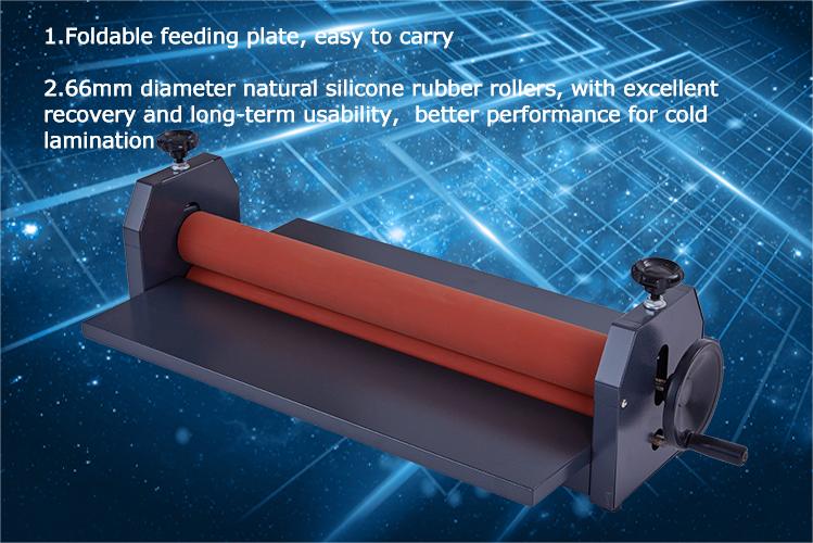 Rubber Rollers 29.5 Inch Manual Roll Laminating Machine Max. Laminating Thickness 8mm