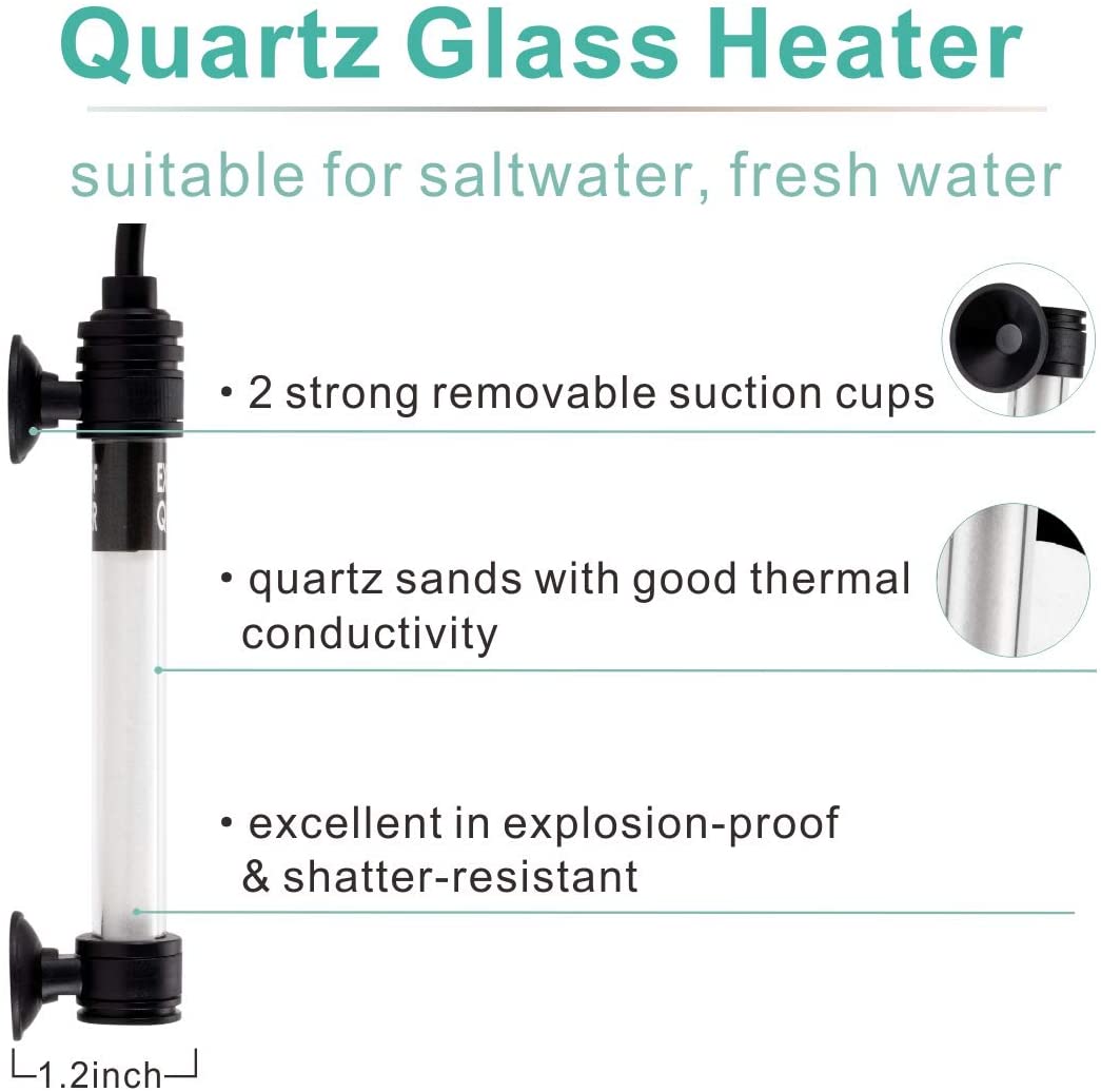 Mini Inline Quartz Glass Hygger Aquarium Heater
