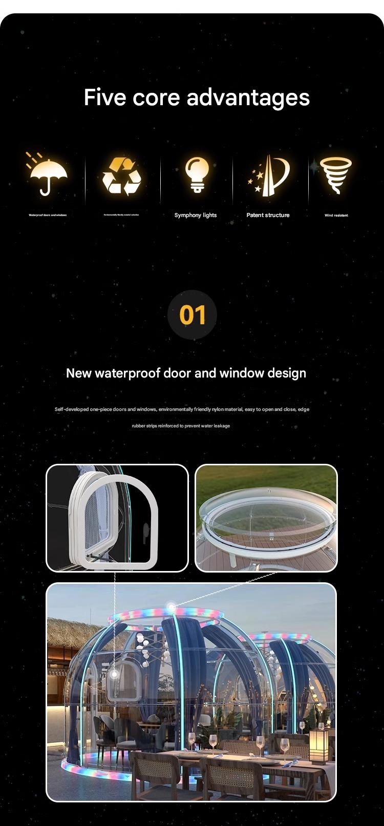Transparent Bubble Room PC Hotel Sun Room Coffee Transparent for Romantic Homestay