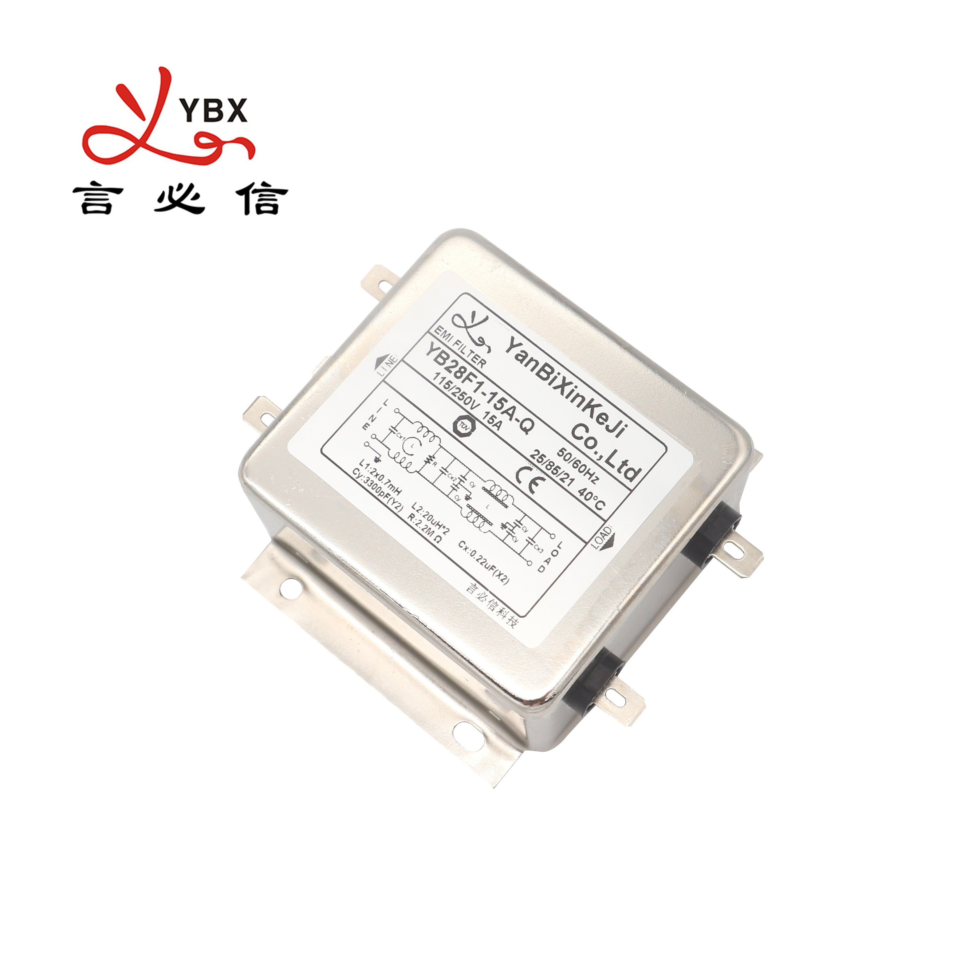 Suppression EMC Power Line Filter YB28F1 15A Single Phase For Household Machine