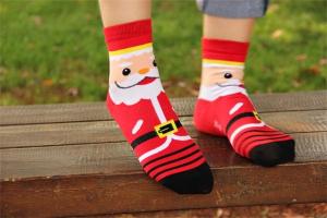 Quality Funny santa claus patterned design winter cotton socks for women wholesale