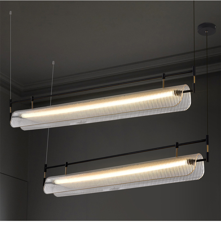 Modern Minimalist Chandelier Living Room Nordic Study Office gold rectangle chandelier(WH-MI-413)