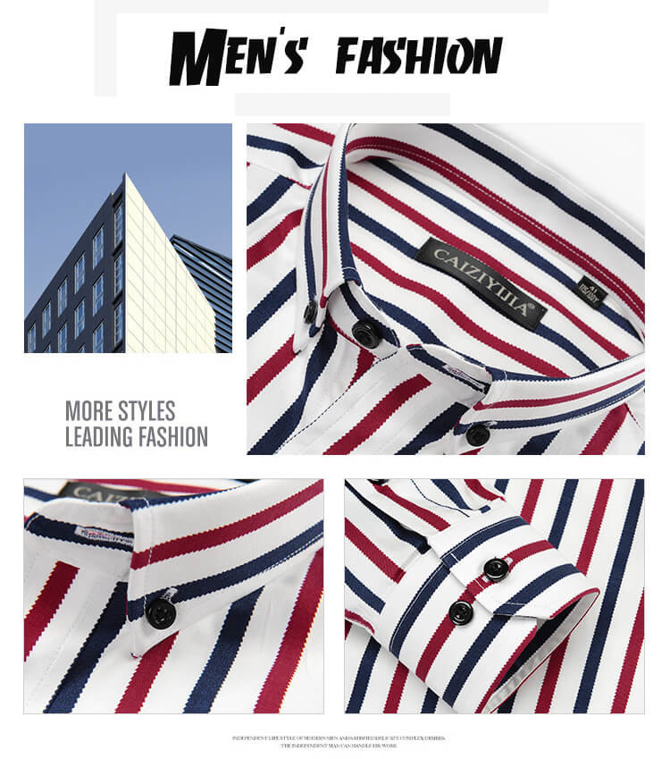 Long Sleeve Custom Men'S Dress Shirts Plaid Blue Flex Collar Fancy Popular Design