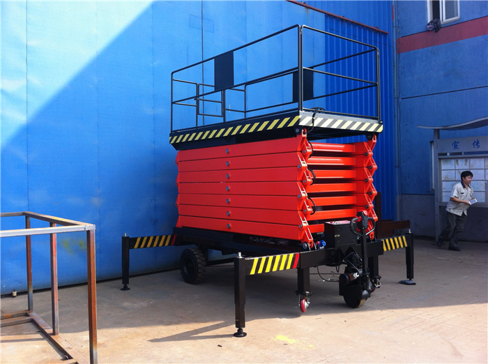 With Emergency Safety Manual Valves Red Color Portable Mobile Aerial Working Table