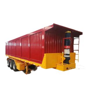 Quality 50 tons 3 axle self discharge tipping truck trailers with and HAVY hydraulic cylinder wholesale