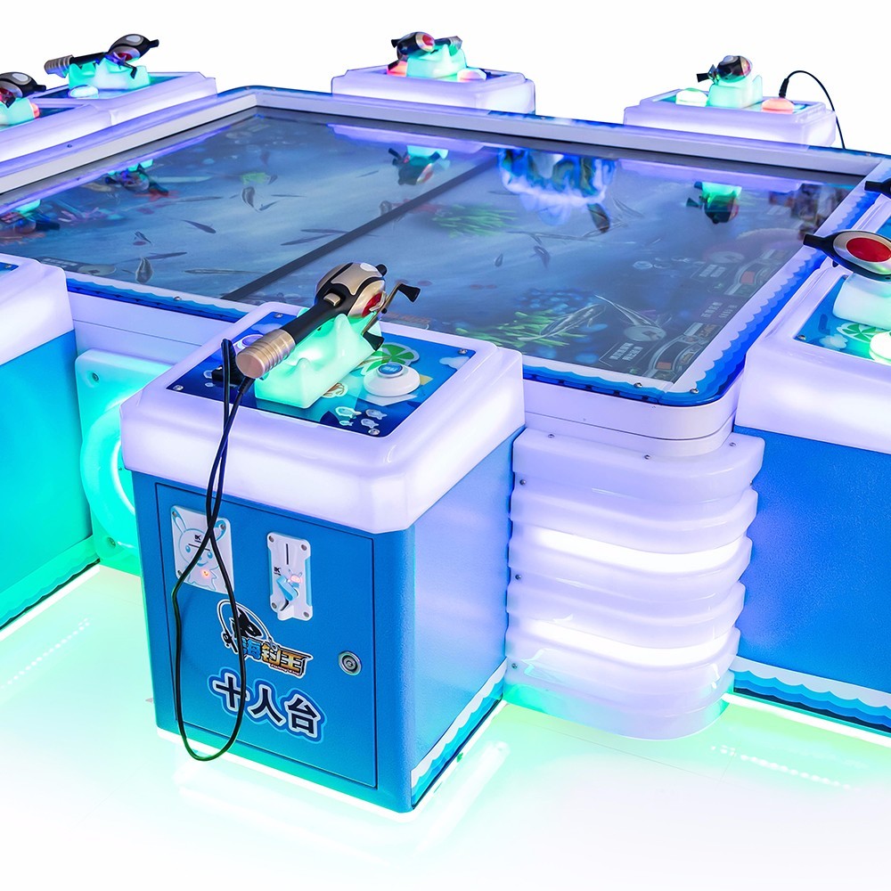 10 Players Kids Arcade Machine / Indoor Fishing King 10p Amusement Arcade Game Machine