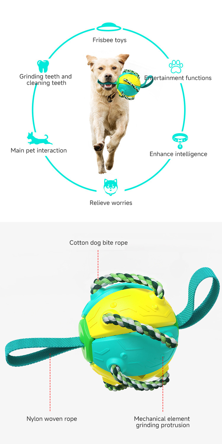 Bite Resistant Training Dog Friendly Soccer Ball Outdoor Dog Soccer Ball With Tabs