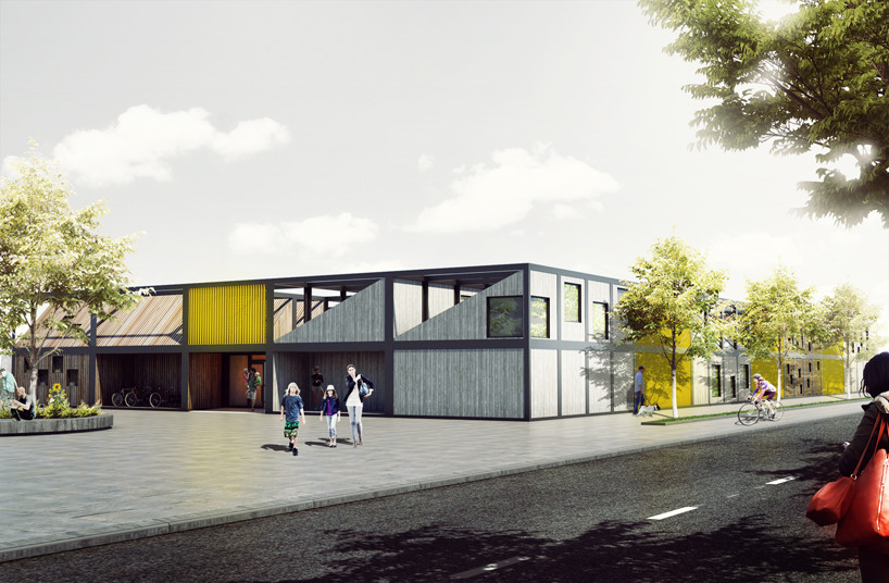 Beautiful Prefab Container Homes Aluminium Windows Shopping Center Market Bazaar With Glass Door