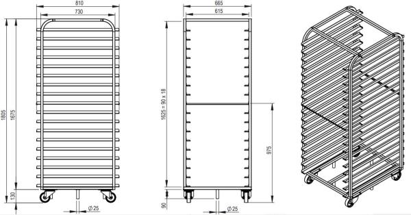 Rk Bakeware China-Stainless Steel Roll in 800X600 Baking Rack for Revent Rack