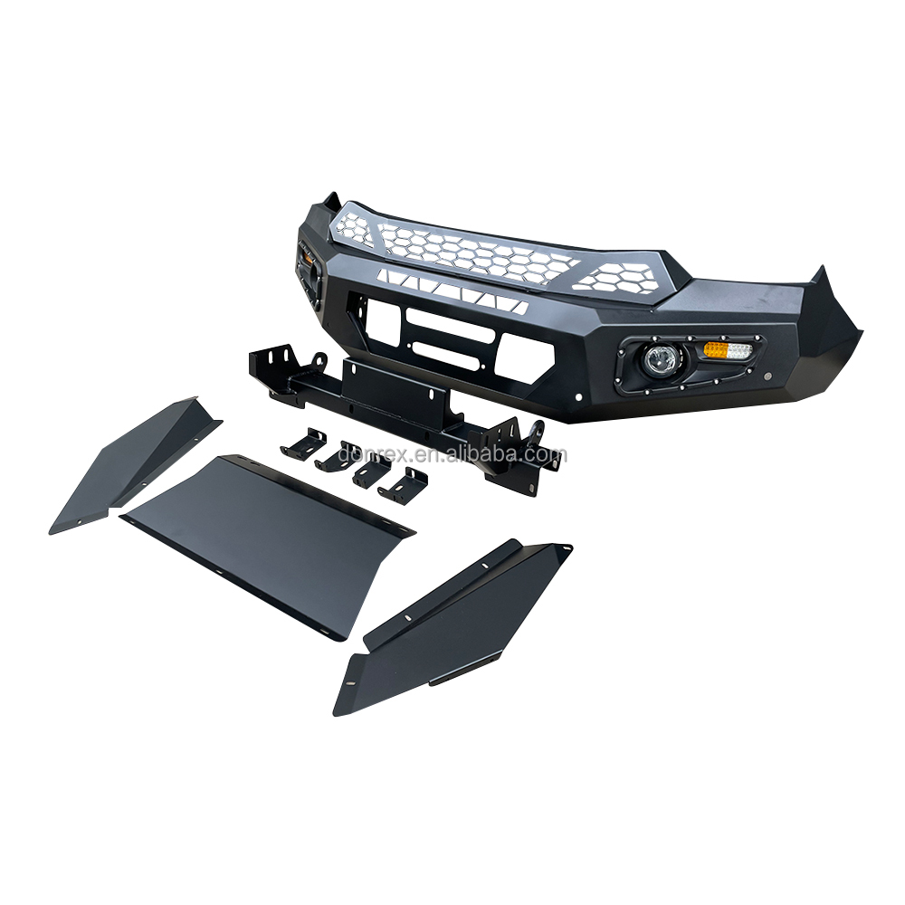 Install Original Car Hole Off Road Steel Heavy Duty Winch Bumper Guard for ISUZU Dmax