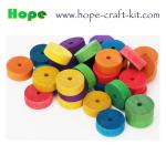 Natural color multi-colored wooden suare cubes blocks for children DIY craft