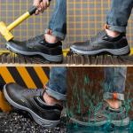 Microfiber Industrial Safety Shoes Iron Toe Black Pu Boots Unisex