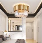 Modern LED crystal chandelier luxury gold stainless steel lustres celing