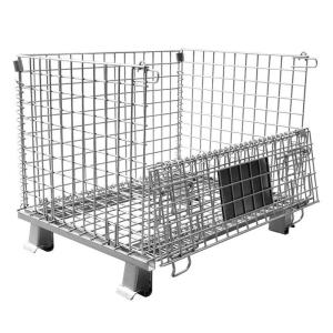 Quality Electroplated 2 Ton 1000mm Height Folding Steel Pallet Cages wholesale