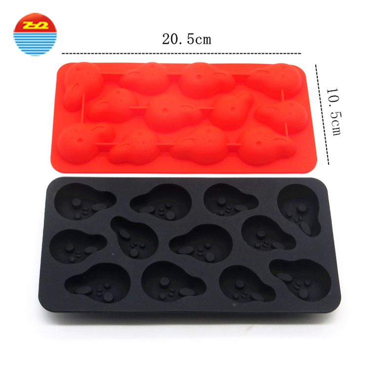 Novelty easy release scream shaped non plastic large wholesale make your own custom personalized silicone ice cube tray mold