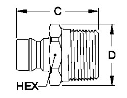 14 Bar Brass Garden Hose Quick Connect , One Way Shut Off Coupling