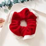 Girl Christmas Hair Accessories Band Ties Elastic Contrast Headband Velvet