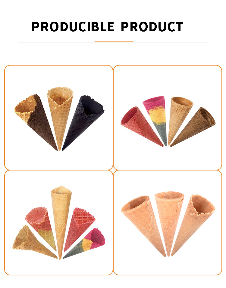 Multifunctional Automatic Sugar Cone Production Line , 61 Pieces 200*240mm Baking Template.