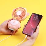 New design cartoon ELF monkeyPortable Handheld Electric LED Mini Fan desklamp