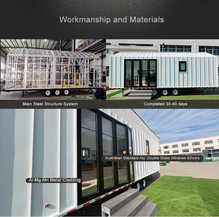 AS / US Prefabricated House Container Modern Design Tiny House Built On Trailer