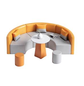 Quality Office Furniture Simple Modern Rest Area Reception Sofa and S-Shaped Coffee Table Set wholesale