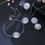 Charming 925 sterling silver white gold plated Cubic Zircon CZ Clear diamond