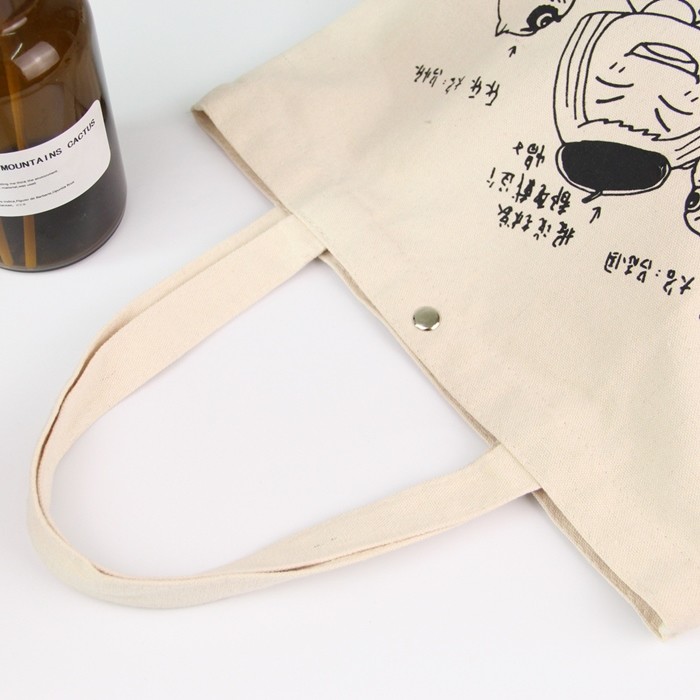 Eco Screen Printing Canvas Fabric Quilted Tote Bags / Washable Reusable Shopping Bags