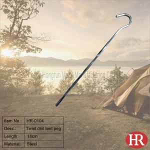 Quality 18cm steel galvanized twist tent pegs wholesale