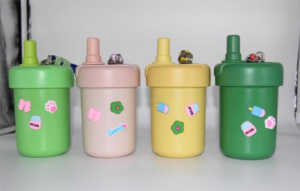 New Style Colorful Vacuum Insulated Fruit Cups with Lid Stainless Steel Tumbler