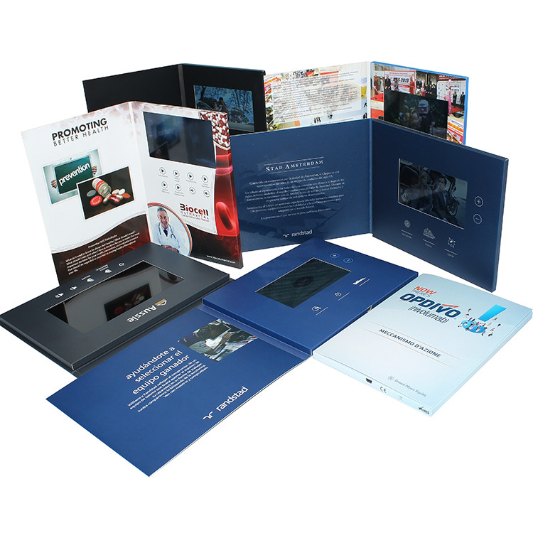 Business Gift Video In Print Brochure 7 Inch Video Book Custom Printing Hardcover